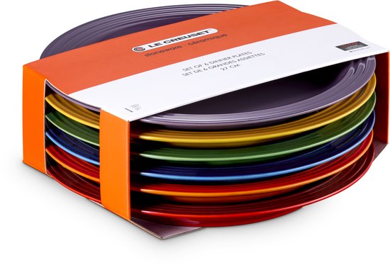 Assiettes plates Le Creuset Vancouver 27 cm Couleurs arc-en-ciel, Set de 6