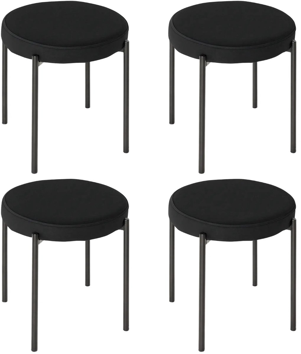 Pugsdrly Eetkamerstoel accentstoel keukenstoelen, 41,5 cm x 41,5 cm x 46 cm, zwart