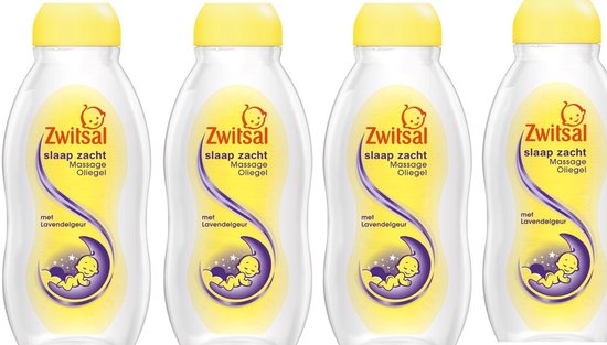 Zwitsal Massage Olie Lavendel - Voordeelverpakking 4 x 200 ml - Slaap Zacht