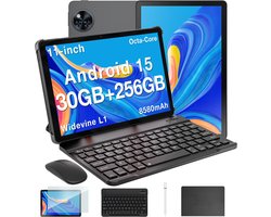 DOOGEE Tablet U11 Pro VIP - Tablette - 30GB RAM + 256GB ROM - 8580 mAh - 11 Inch 1080P 90 Hz - T7200 Octa Core - 13MP Camera - 5G WIFI - Face ID - 7.9 mm Metallic Body - Zwart