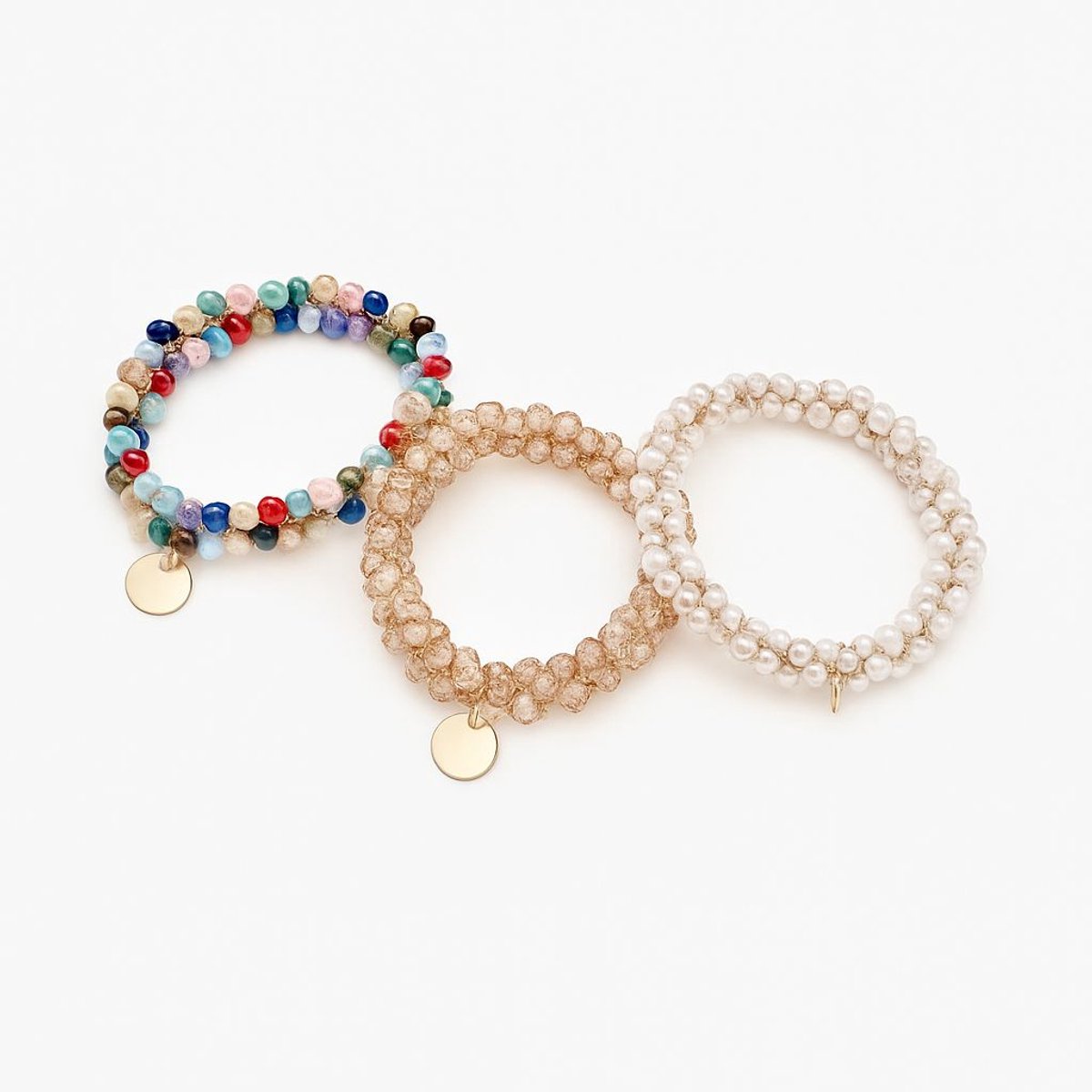 3 x Knekkie Haarelastiekjes met Kraaltjes & Parels – Armband & Elastiek in Één – Modieus Haaraccessoire - Stiekjes - Stiekie — cadeau in Sieraden - foto 4