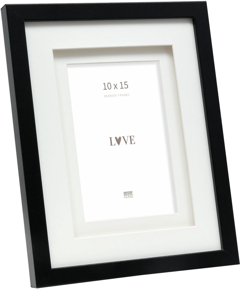 Deknudt Frames fotolijst S65KK2 P1 - zwart met passe-partout - 10x15
