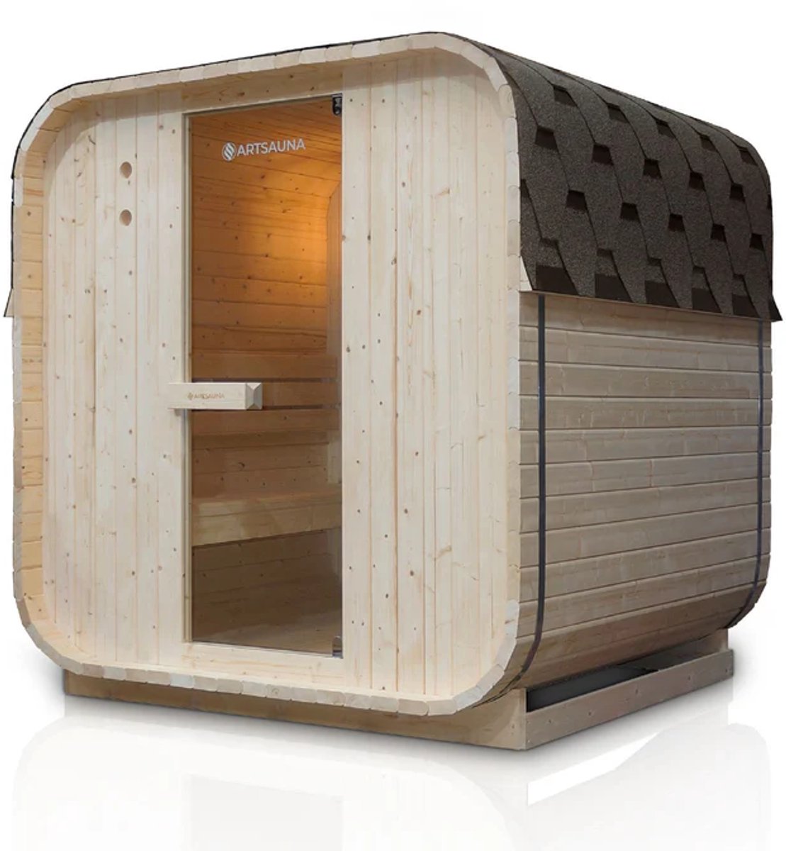 Vierkante Barrelsauna Nolvik - Incl. Toebehoren - 180x185 x194 cm