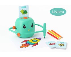 Livista Tekenrobot - Educatief speelgoed voor kinderen - Inclusief 100 tekenkaarten