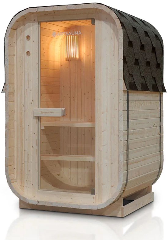 Foto: Vierkante barrelsauna nolvik incl toebehoren 120x128 x194 cm