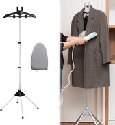 GIPOBUY Kleerhanger voor kledingstomer, draagbare stoomstandaard voor kleding, kledinghanger om te stomen, kledingstomer, standaard stomen, zwart
