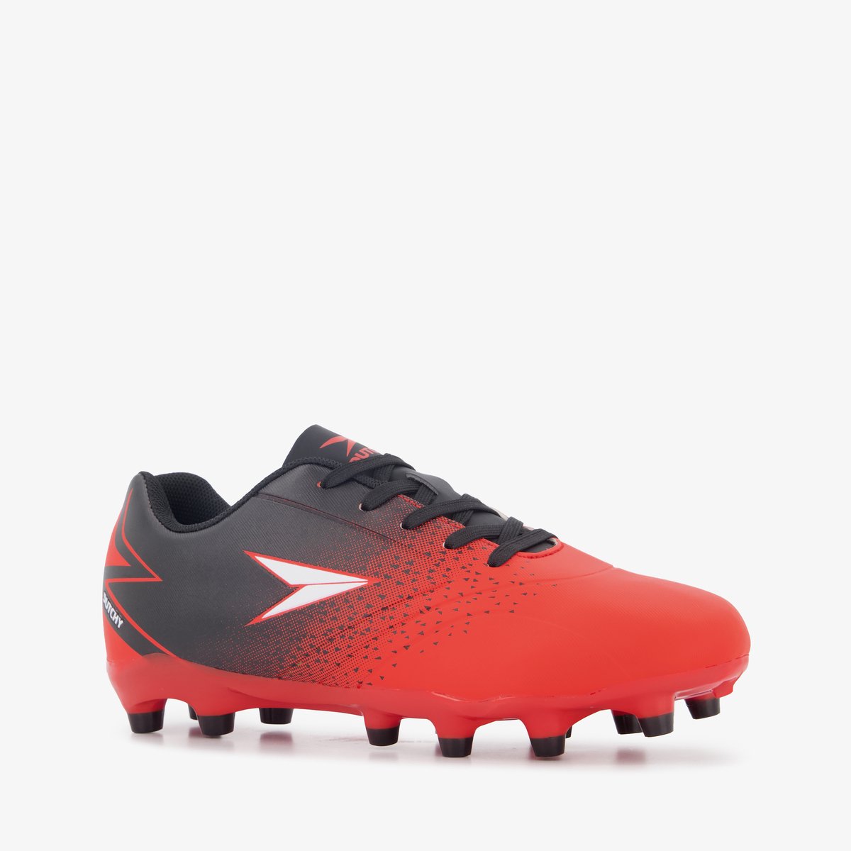 Dutchy FG kinder voetbalschoenen zwart rood - Maat 37 - Uitneembare zool