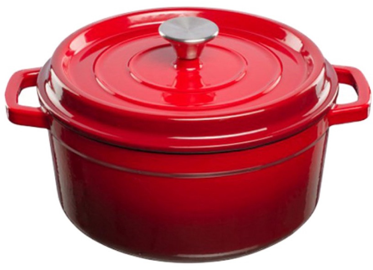 Grand Feu - Geëmailleerde gietijzeren braadpan - 3,5 ltr. - rood