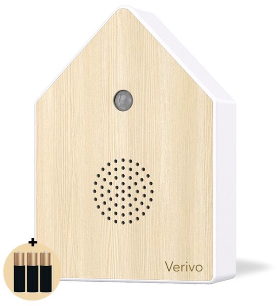 Nichoir sonore Verivo - Nichoir sonore - Zwitscherbox - Nichoir sonore pour oiseaux avec capteur - Piles incluses - Nichoir sonore pour les toilettes -