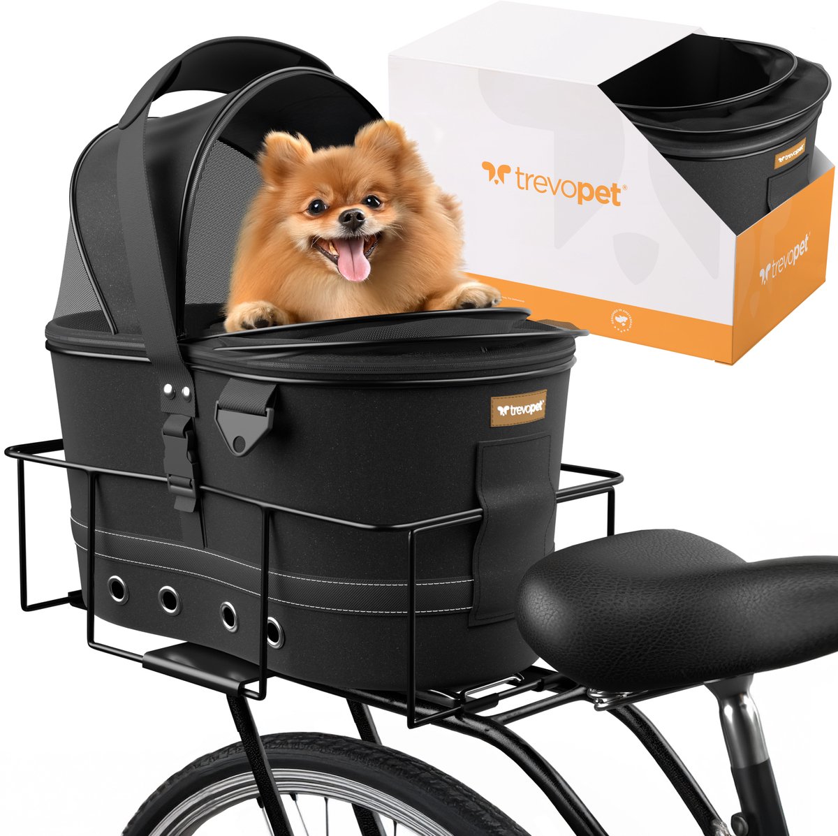 TrevoPet Hondenfietsmand Achterop voor honden tot 12 kg