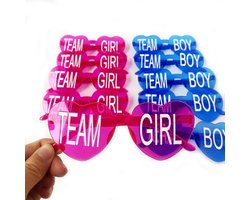 10-delige Team Boy en Team Girl brillen set - genderreveal - team boy - team girl - bril - kraamfeest - babyshower - zonnebril - party - baby - zwanger - geboorte
