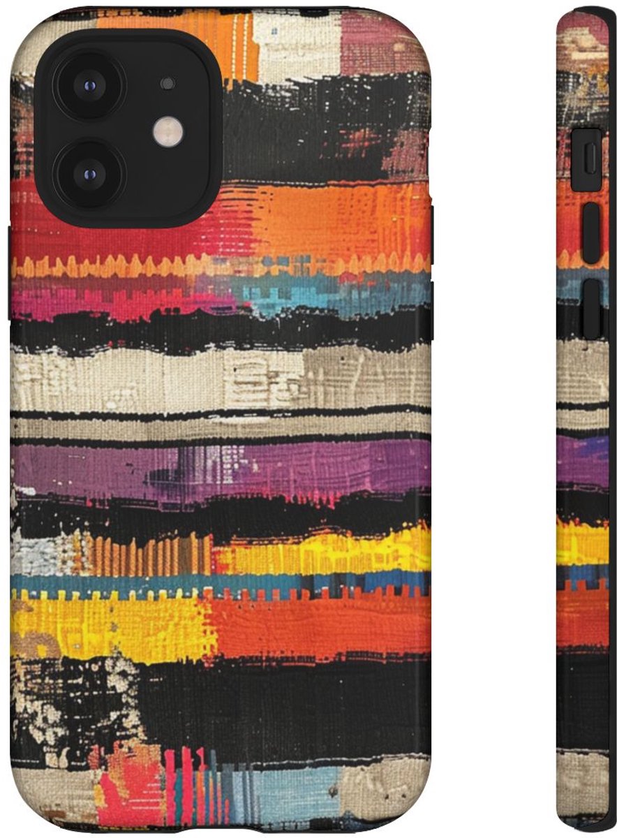 Kleurrijk Abstract Geweven Patroon – Telefoonhoesje Geschikt voor iPhone 12