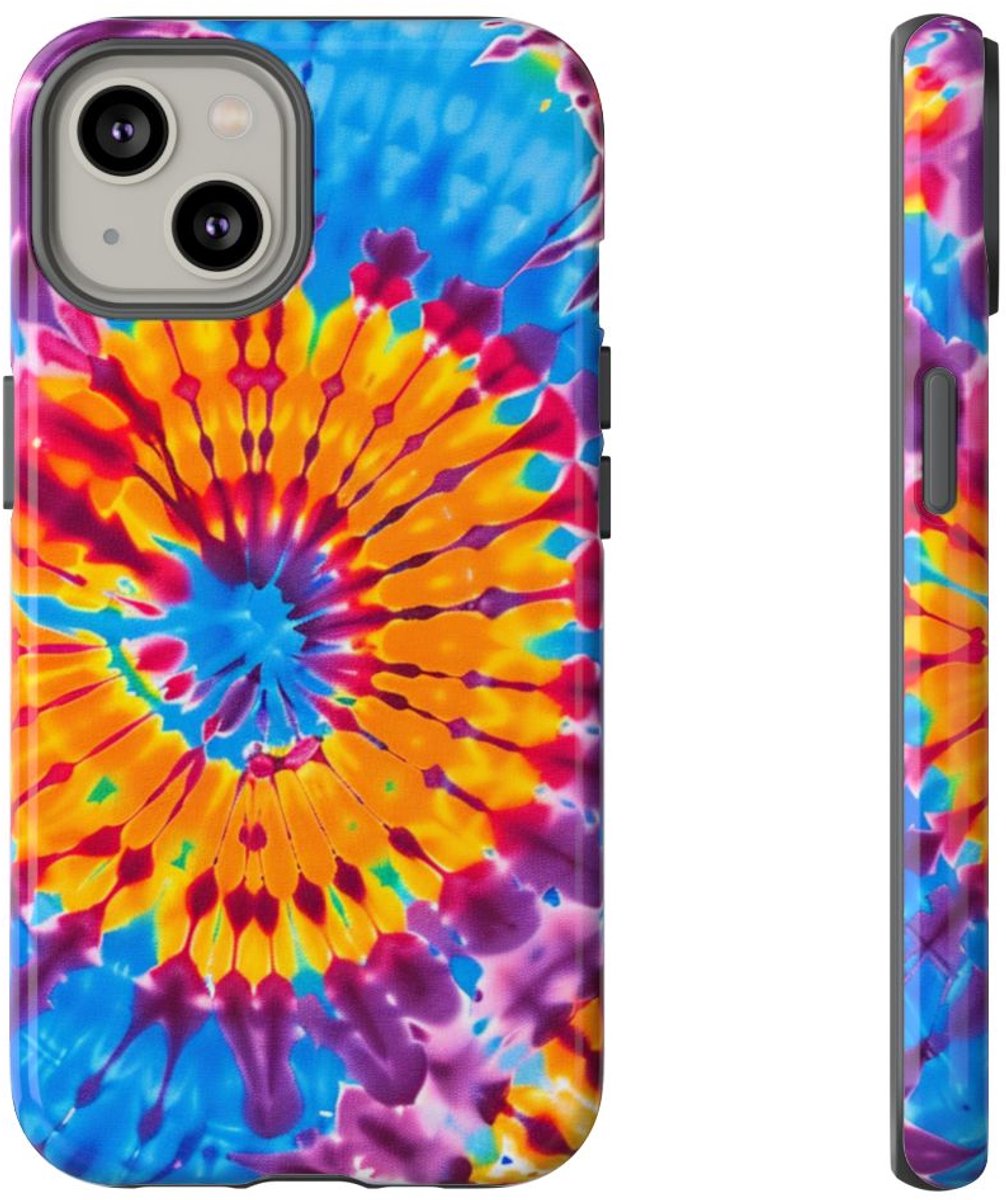 Vrolijk Tie-Dye Spiraalpatroon – Telefoonhoesje Geschikt voor iPhone 14