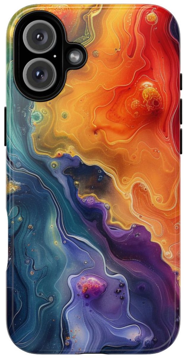 Levendig Abstract Vloeibaar Kunstpatroon – Telefoonhoesje Geschikt voor iPhone 16 Plus