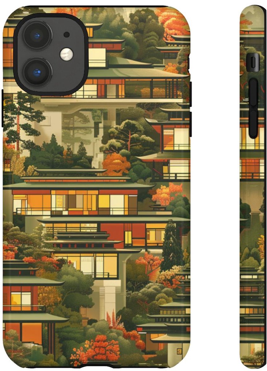 Herfstlandschap met Moderne Architectuur – Telefoonhoesje Geschikt voor iPhone 11