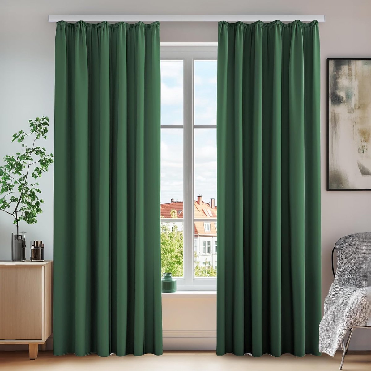 Verduisterende gordijnen - Hoogwaardig polyester - Set van 2 - 140x220cm