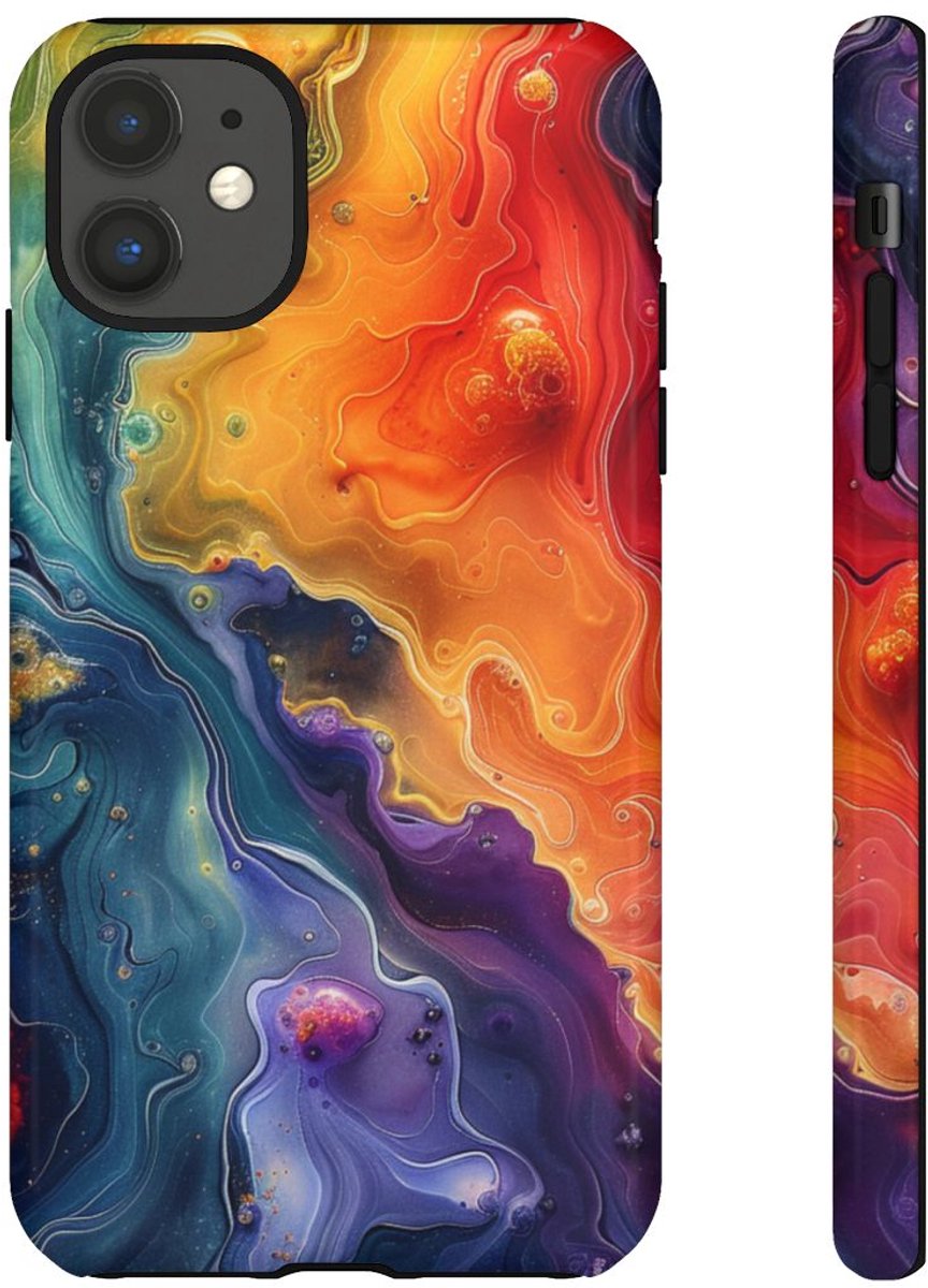 Levendig Abstract Vloeibaar Kunstpatroon – Telefoonhoesje Geschikt voor iPhone 11