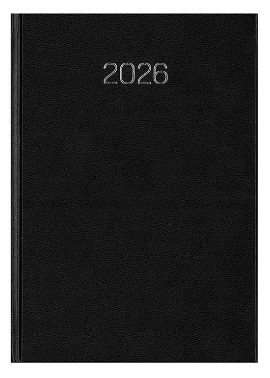 MGPcards - Bureau dagagenda 2026 - formaat A5 - 1 dag per pagina - 6-talig - 14.8 x 21 cm - Zwart