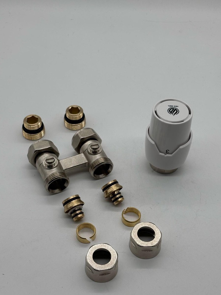 ERFU H-Blok Aansluitset Voor Uitgang Vloer met thermostatische kop M30 1/2M-16/2