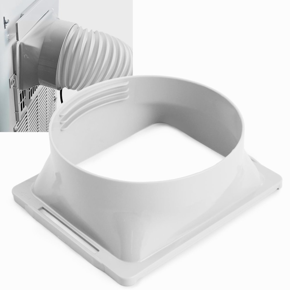 5,9 inch draagbare airconditioning-afvoerslangkoppeling, vierkant naar rond, raamadapter voor mobiele airconditioning - niet universeel, controleer compatibiliteit