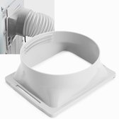 5,9 inch/ Ø150mm draagbare airconditioning-Afvoerslangkoppeling, vierkant naar rond, raamadapter voor mobiele airconditioning - Controleer compatibiliteit