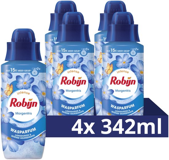 Robijn Intense Wasparfum - Morgenfris - geeft je kleding een langdurige, intense geur - 4 x 342 ml