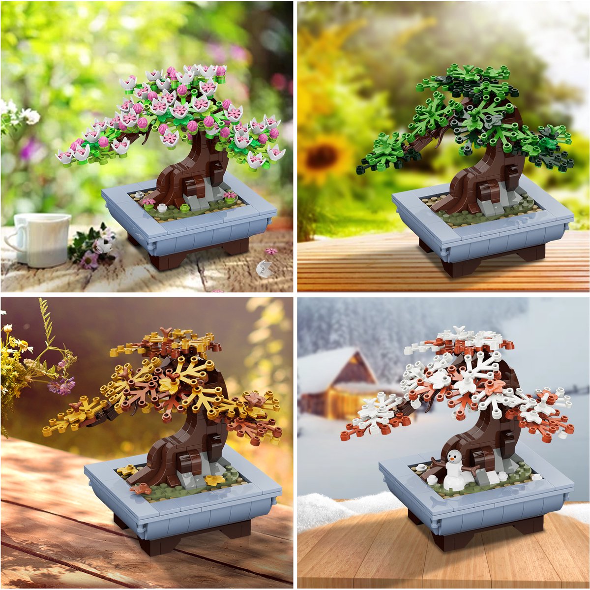 HOGOKIDS Kit de construction d'arbre à bonsaï - 4 saisons - 584 pièces - Collection de plantes - Kit de décoration - Cadeau d'anniversaire pour adultes, enfants, filles, garçons âgés de 6 HOGOKIDS Kit de construction d'arbre à bonsaï - 4 saisons - 584 pièces - Collection de plantes - Kit de décoration - Cadeau d'anniversaire pour adultes, enfants, filles, garçons âgés de 6