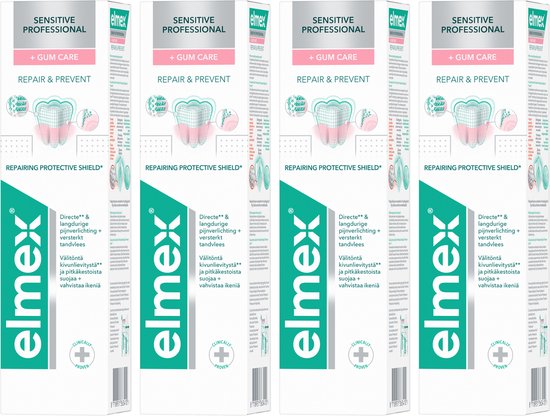 Elmex Sensitive Professional Tandpasta Repair & Prevent - 4 x 75 ml - Voor Gevoelige Tanden - Voordeelverpakking