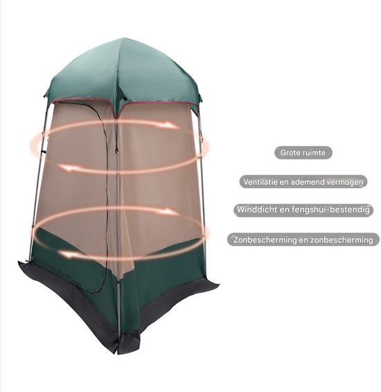 Douchetent camping - Popup - Draagbare toilet- en kleedkamer tent - Stabiele structuur met anti-muggengaas van Merkloos — afbeelding 5