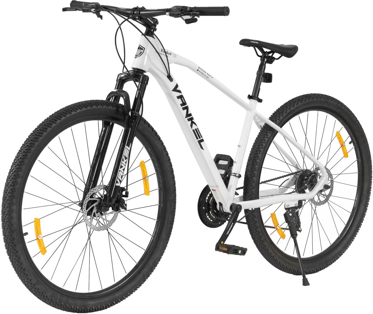 Fiets Mountainbike VANKEL 29 inch - Hardtail mountainbikes - Shimano 21 versnellingen - Shimano Derailleur met dubbele schijfremmen - Geschikt voor lengtes vanaf 160 cm - voor dames en heren - Wit