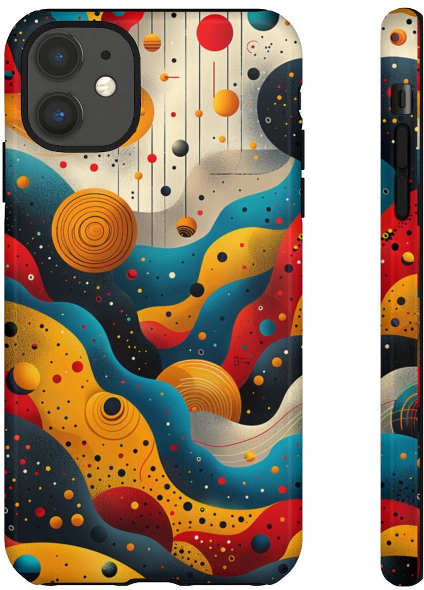 Kleurrijke Abstracte Kosmische Golven – Telefoonhoesje Geschikt voor iPhone 11