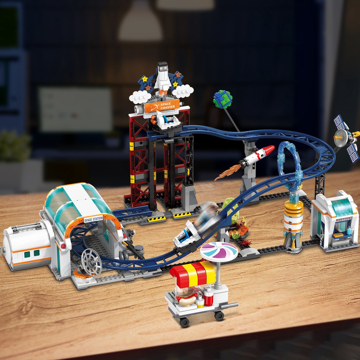 HOGOKIDS Meisjeshuis Bouwstenen - 1212 Stuks Met LED Verlichting Bouwpakket- Speelgoed Auto Glijbaan Schommel Cadeau Kinderen Jongens 6 Jaar