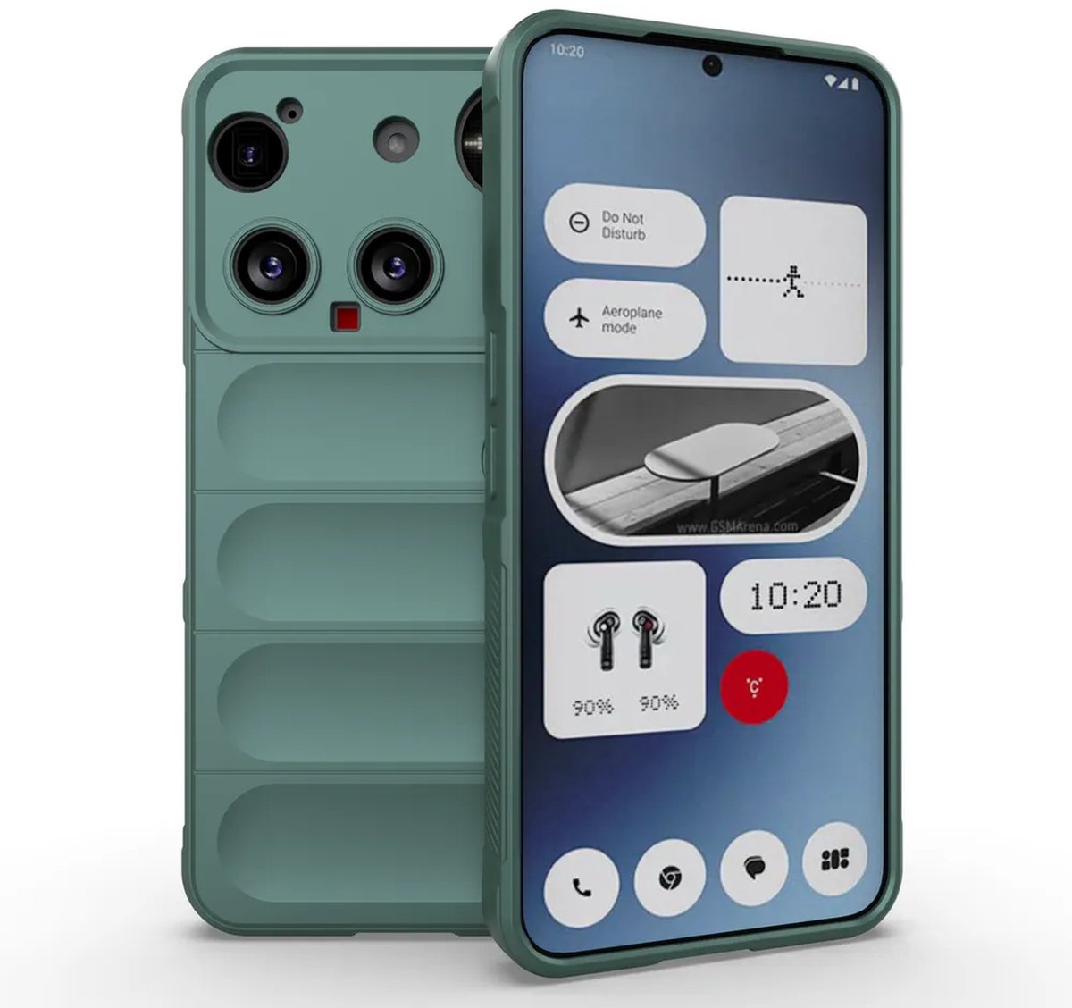 MobyDefend Hoesje - Geschikt voor Nothing Phone (3) - TPU Gripcase - Groen