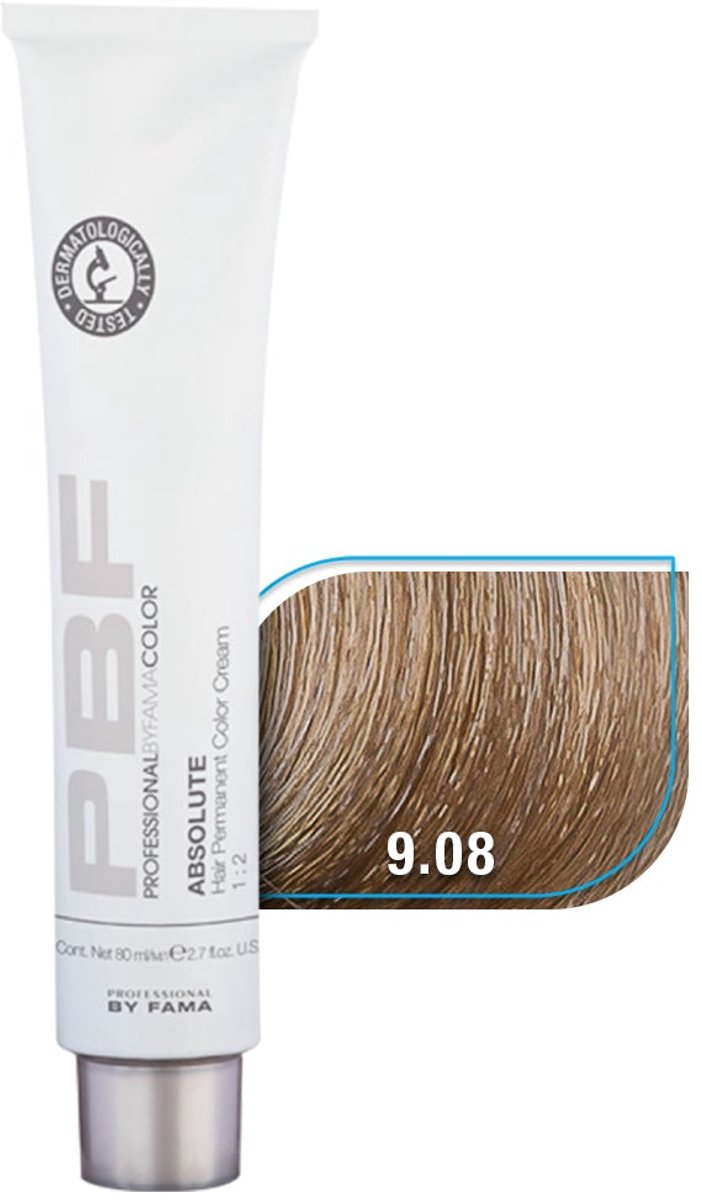 BY FAMA TINTE COLOR ABSOLUTE NATURALES CENIZOS PBC TINTE 9.08, 80 ML