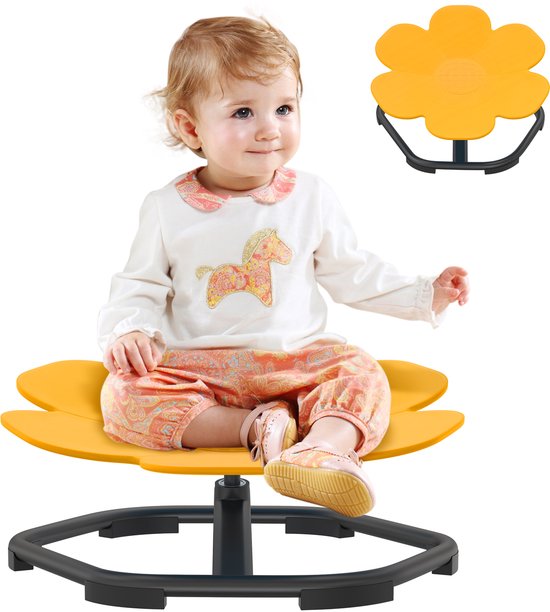 Carrousel Kinderdraaistoel van hout, sensory balanstrainingsstoel, grote sensorische stoel, zitten en draaien