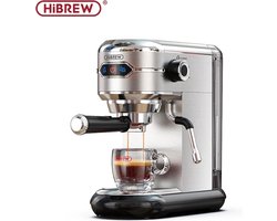 WNHB® Espressomachine 19 bar - Halfautomatische koffiemachine - Voor ESE pods en gemalen koffie - Melkopschuimer - Warmwaterfunctie - RVS behuizing