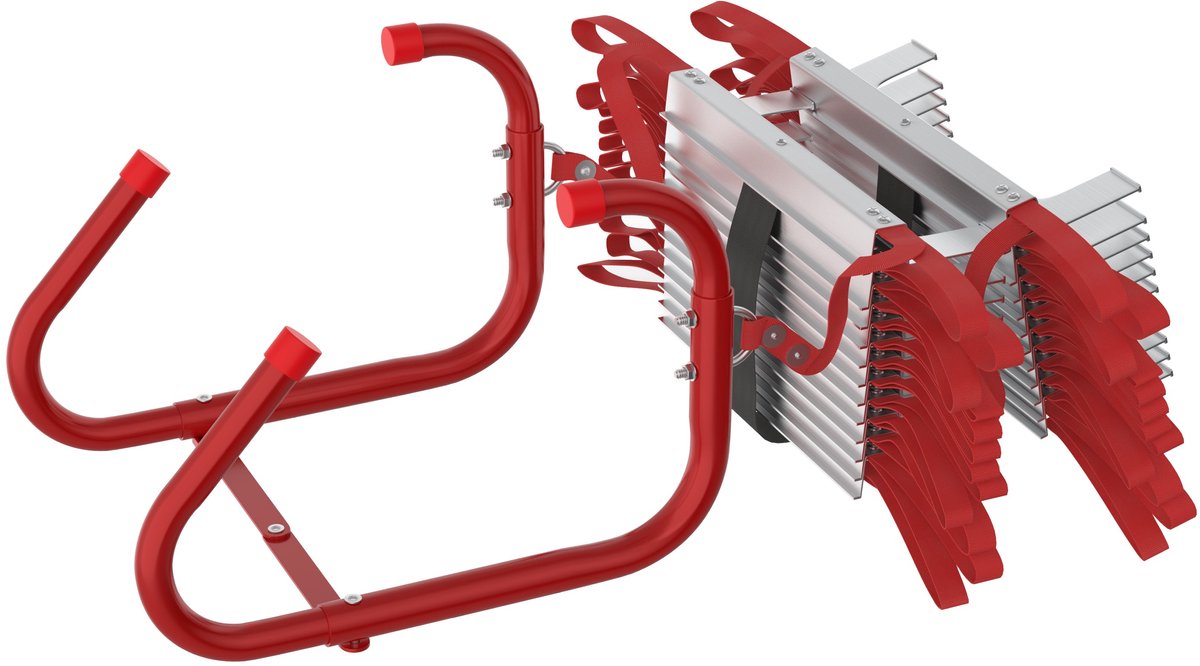 7,5 m brandwerende aluminium reddingsladder touwladder voor thuisgebruik opvouwbare veiligheidsladders brandtrap brandweerladder voor noodsituaties 450 kg voor huis, leuning, balkon