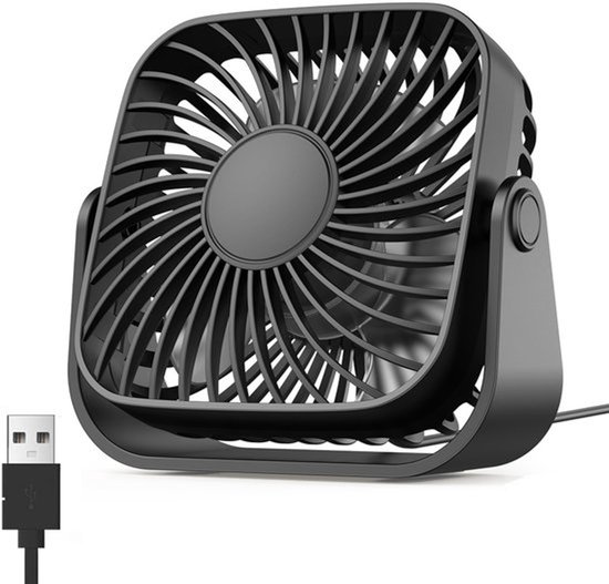 USB mini bureauventilator stil draagbaar 3 snelheden verstelbaar 360° USB ventilator voor reizen camping kantoor