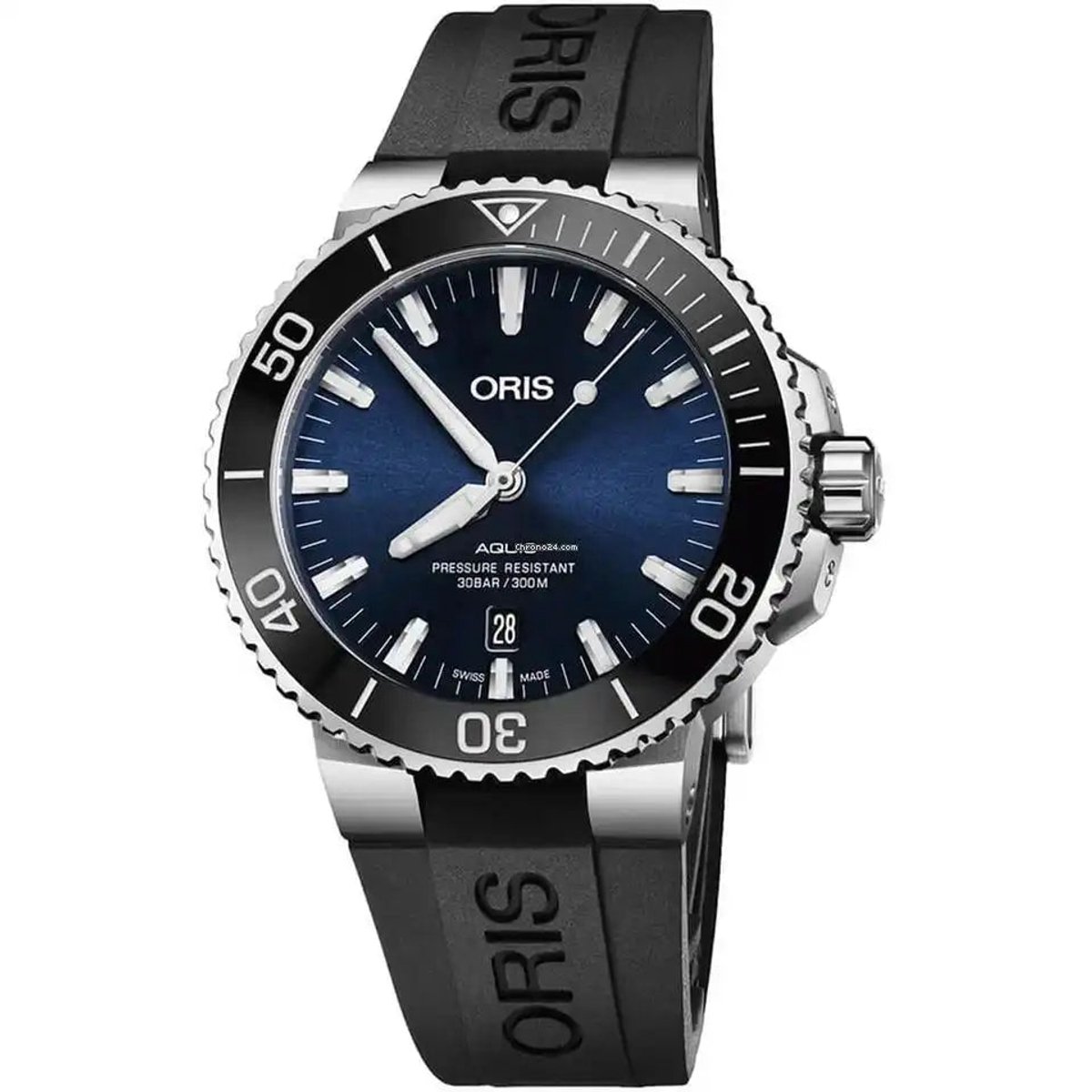 Oris Aquis Date Zwarte Band Herenhorloge 43,5mm 30 ATM
