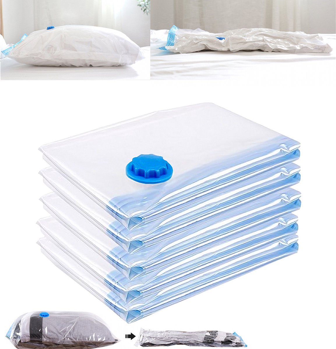 Vacuüm Opbergzakken - Herbruikbare Vacuümzakken voor Kleding & Dekbedden - Luchtdicht & Ruimtebesparend - 40x60cm - Set van 2