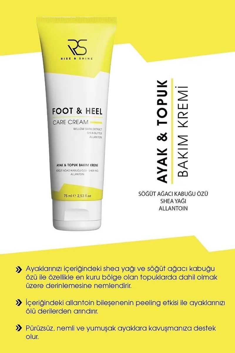 Rise and Shine Foot & Heel Care Cream - Intens Hydraterende Voetcrème, Tegen Droge Hielen, Eetl en Ruwe Voetzolen Met Sheaboter & Allantoïne - 75 ml, Dilan Polat