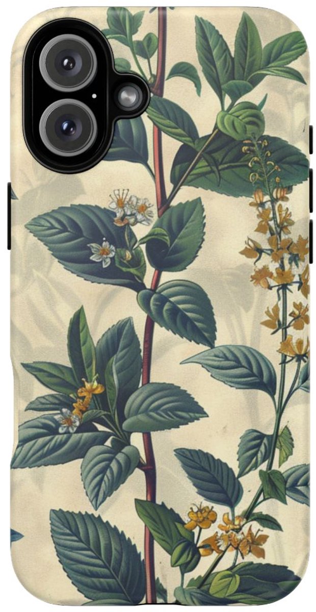 Vintage Botanisch Kruidenpatroon – Telefoonhoesje Geschikt voor iPhone 16 Plus