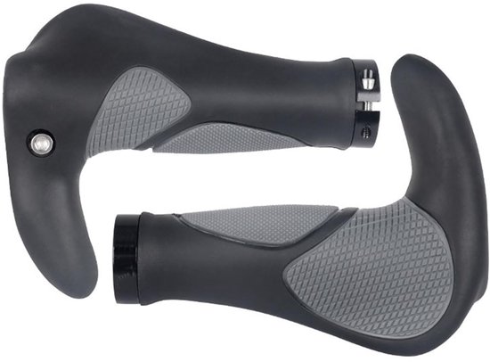 Ergonomische antislip handgrepen voor fietsstuur, handgrepen voor mountainbike (MTB), met kleur zwart en grijs