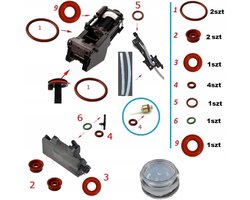 Pakkingen - reparatieset - oring - O-ring - Afdichtingen voor de Jura-koffiezetapparaat S 8 - S 80 - E 6 - E 60 - E 8 - E 80 - J 6 - WE 6 - WE 8 - Fabrikant: Vervangend onderdeel