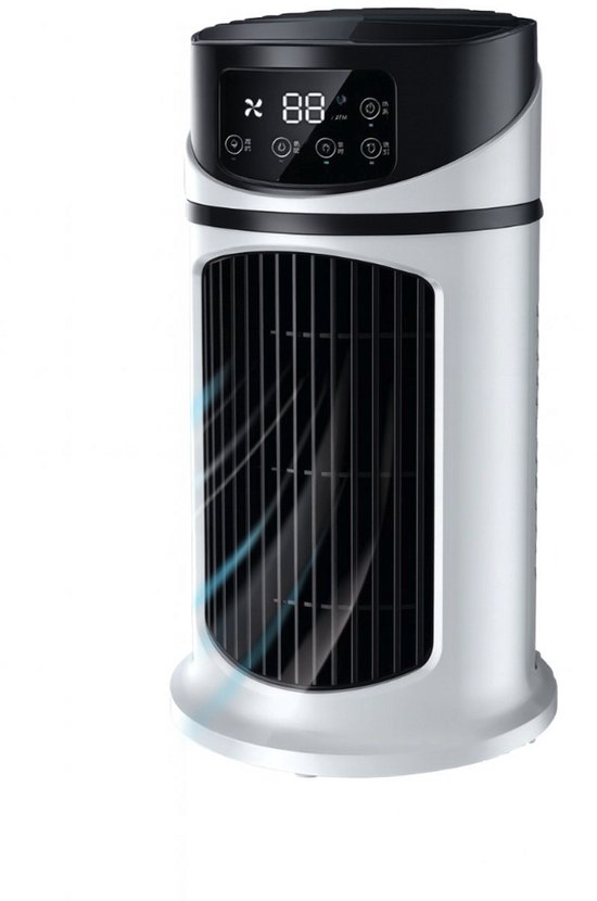 Aircooler Luchtkoeler – Tafelventilator / Mini Airco – 6 Standen – Luchtbevochtiger & Koelventilator voor Slaapkamer, Bureau en Woonkamer