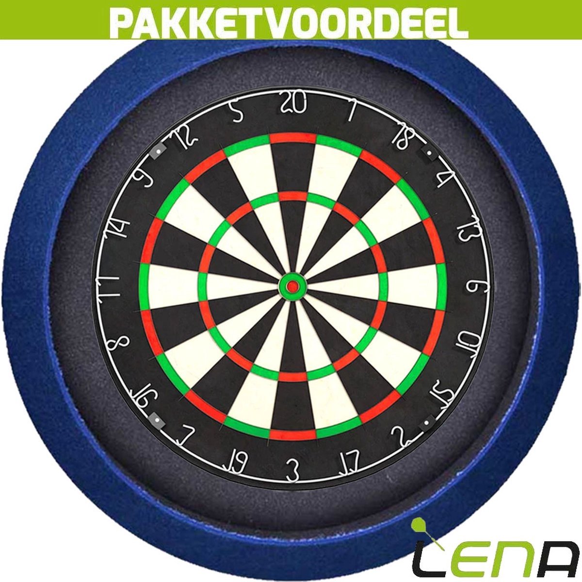 Lena Professional Dartbord + Lena Dartbordverlichting Basic (Blauw)