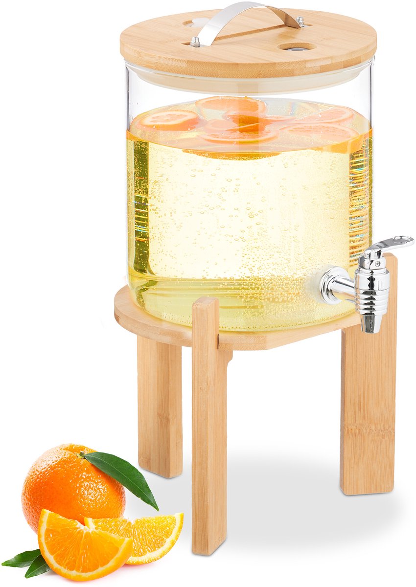drankdispenser met houder - 5 l - warm en koud - thermometer - kraantje