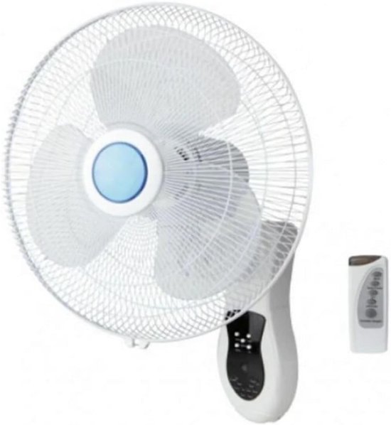 Wandventilator 40 cm met afstandsbediening, 3 snelheden, zwenkfunctie, ruimtebesparend muurventilator