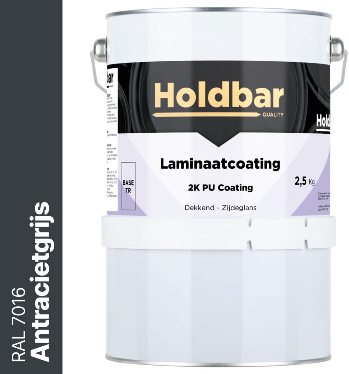 Holdbar Laminaatcoating Antracietgrijs (RAL 7016) 2,5 Kg - Laminaat Verf - Vloerverf - Alle Kleuren - Krasvast - UV-bestendig - Vergeelt niet - Gemakkelijk Schoonmaken - 2 Componenten
