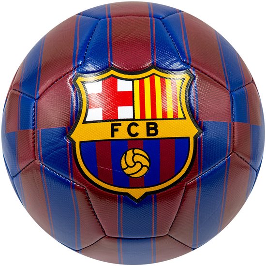 Voetbal met FC Barcelona logo, blauwe en bordeauxrode banen.
